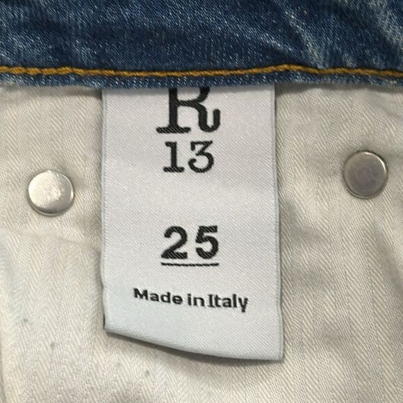 R13 Alison Skinny Cropped Jeans- Color Parker- Size 25 - Picture 12 of 16